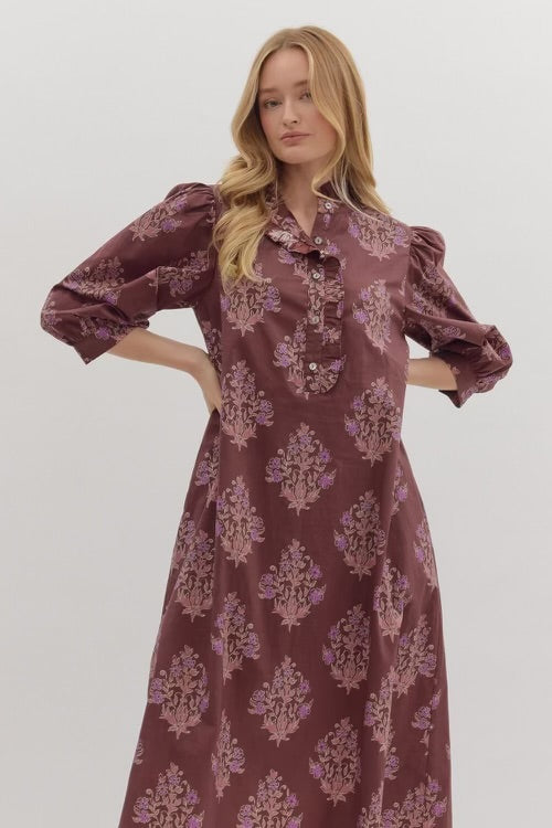 Busy Woman Dress Burgundy