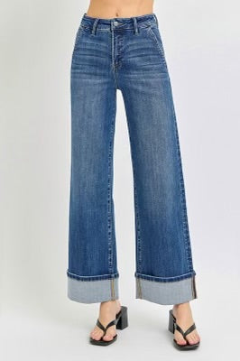 Risen Tummy Control Cuffed Jeans