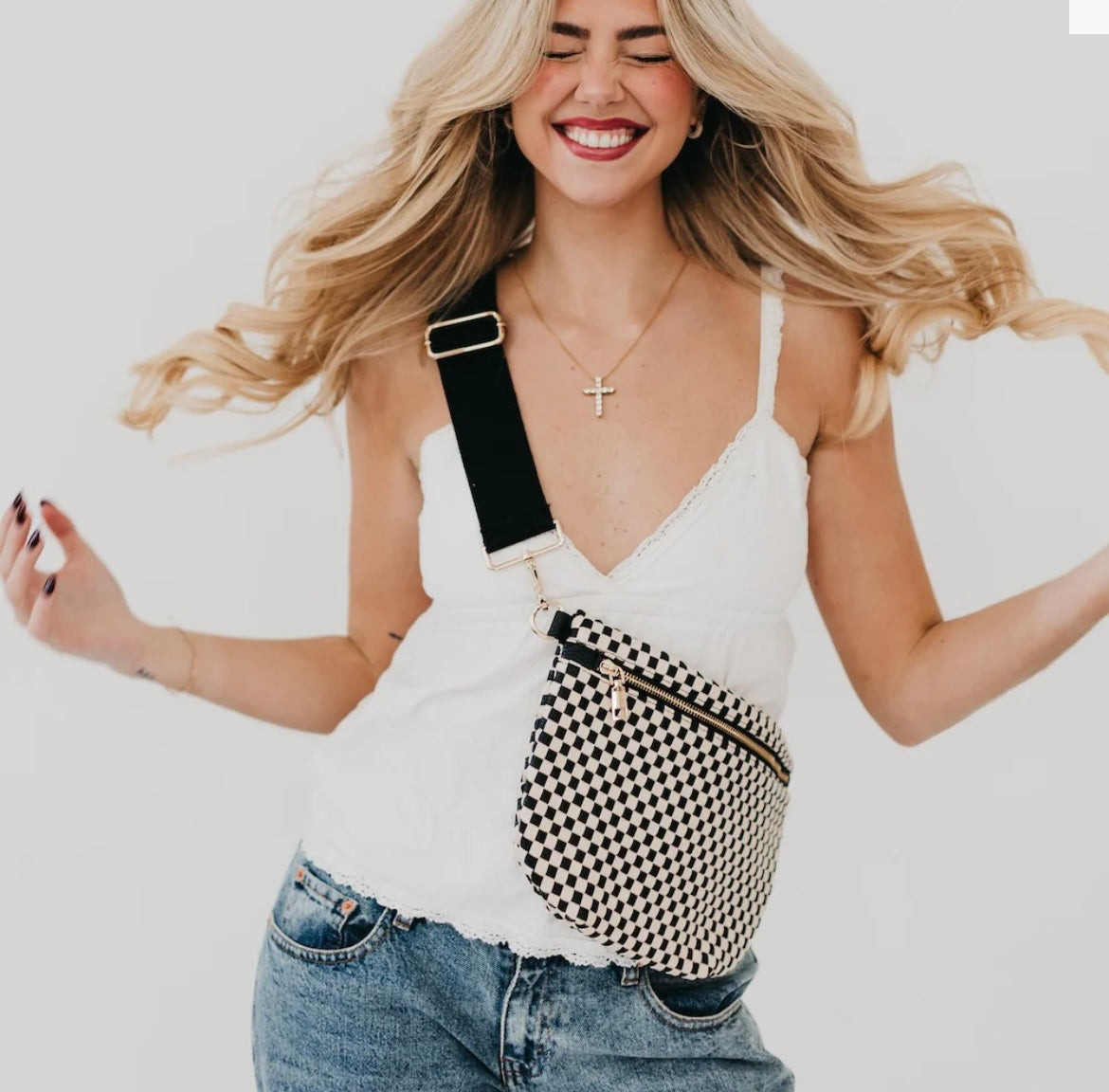 Pretty Simple Bum Bag Checkered Black