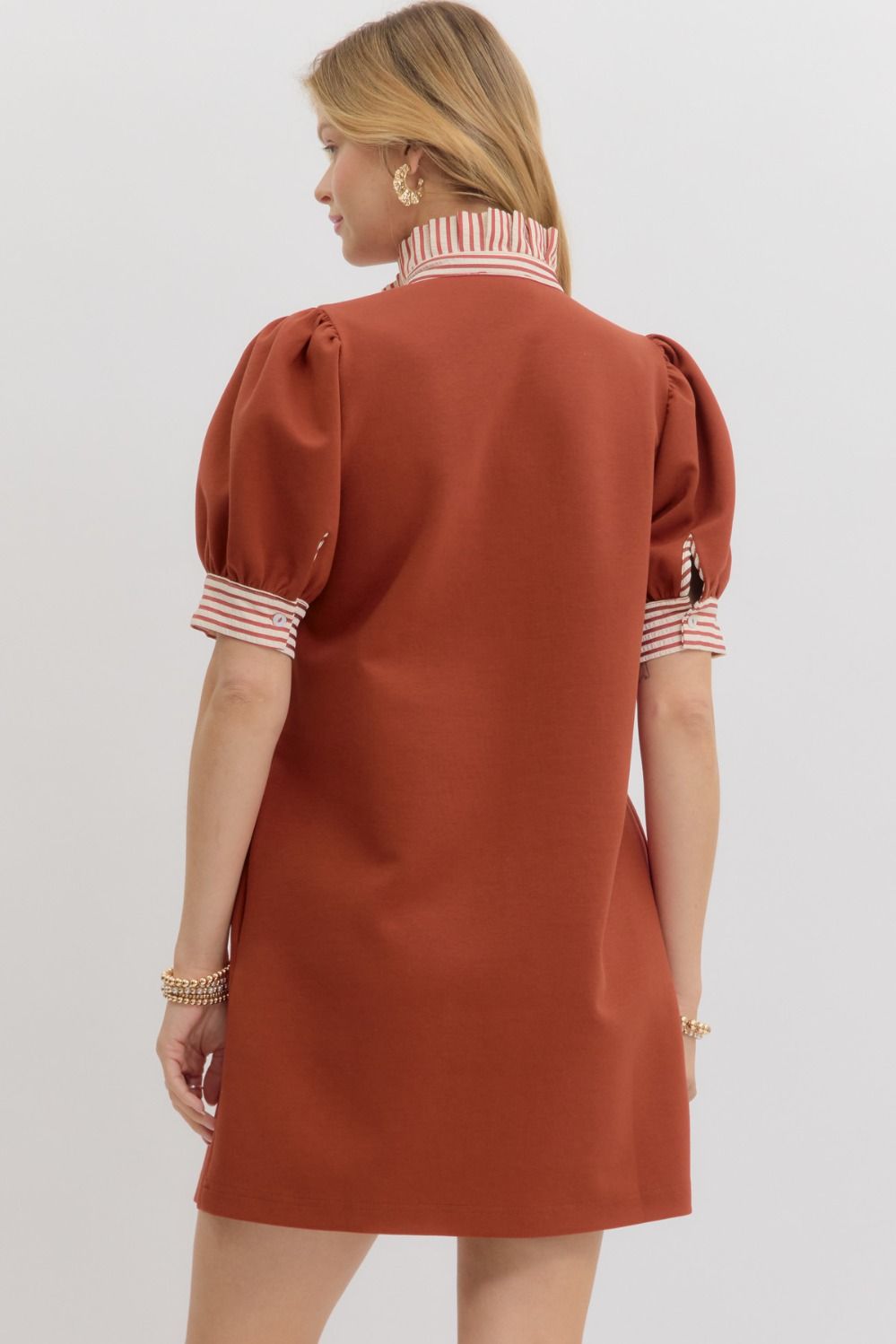 Girl On The Go Dress Rust