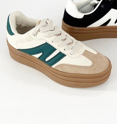 Headed Your Way Sneakers Tan/Green