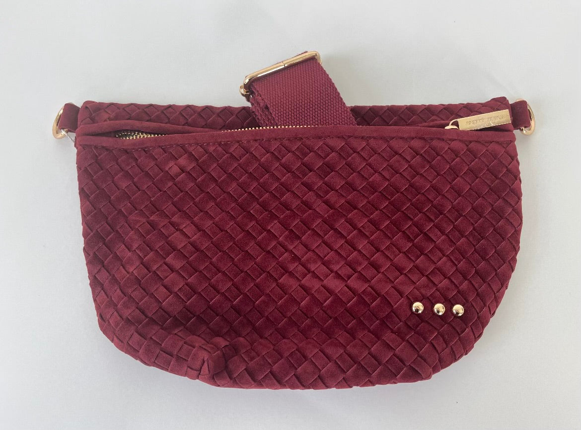 Pretty Simple Suede Bum Bag Burgundy