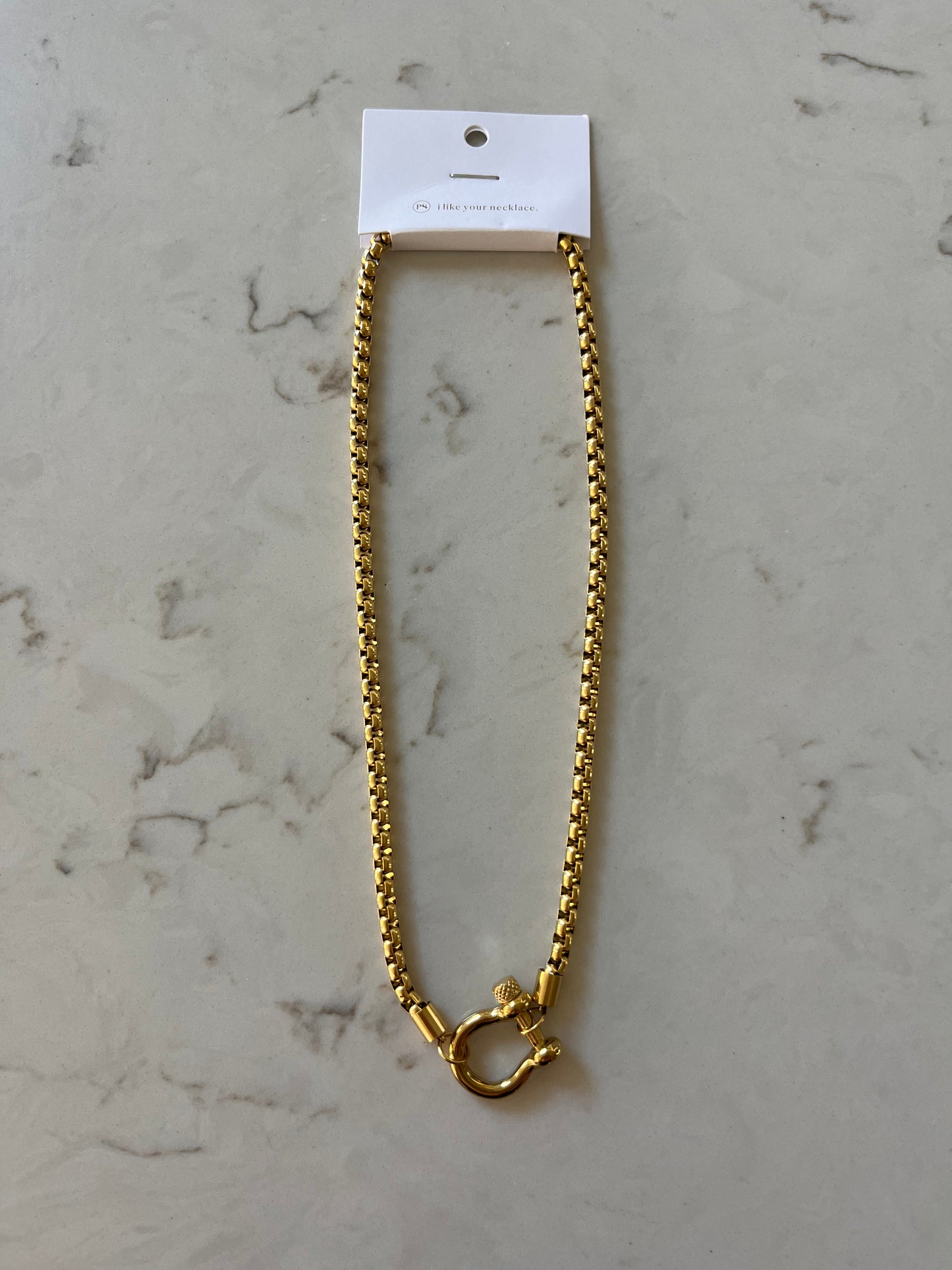 Pretty Simple Lucky Me Horseshoe Toggle Necklace