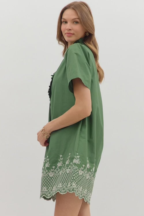 Look My Way Dress Green