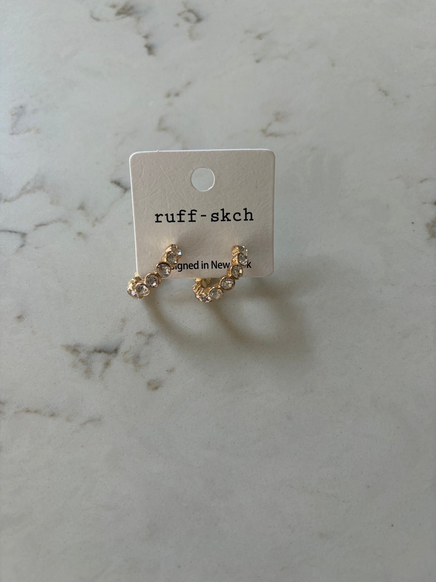 Radiance Hoop Earrings Gold/Rhinestones