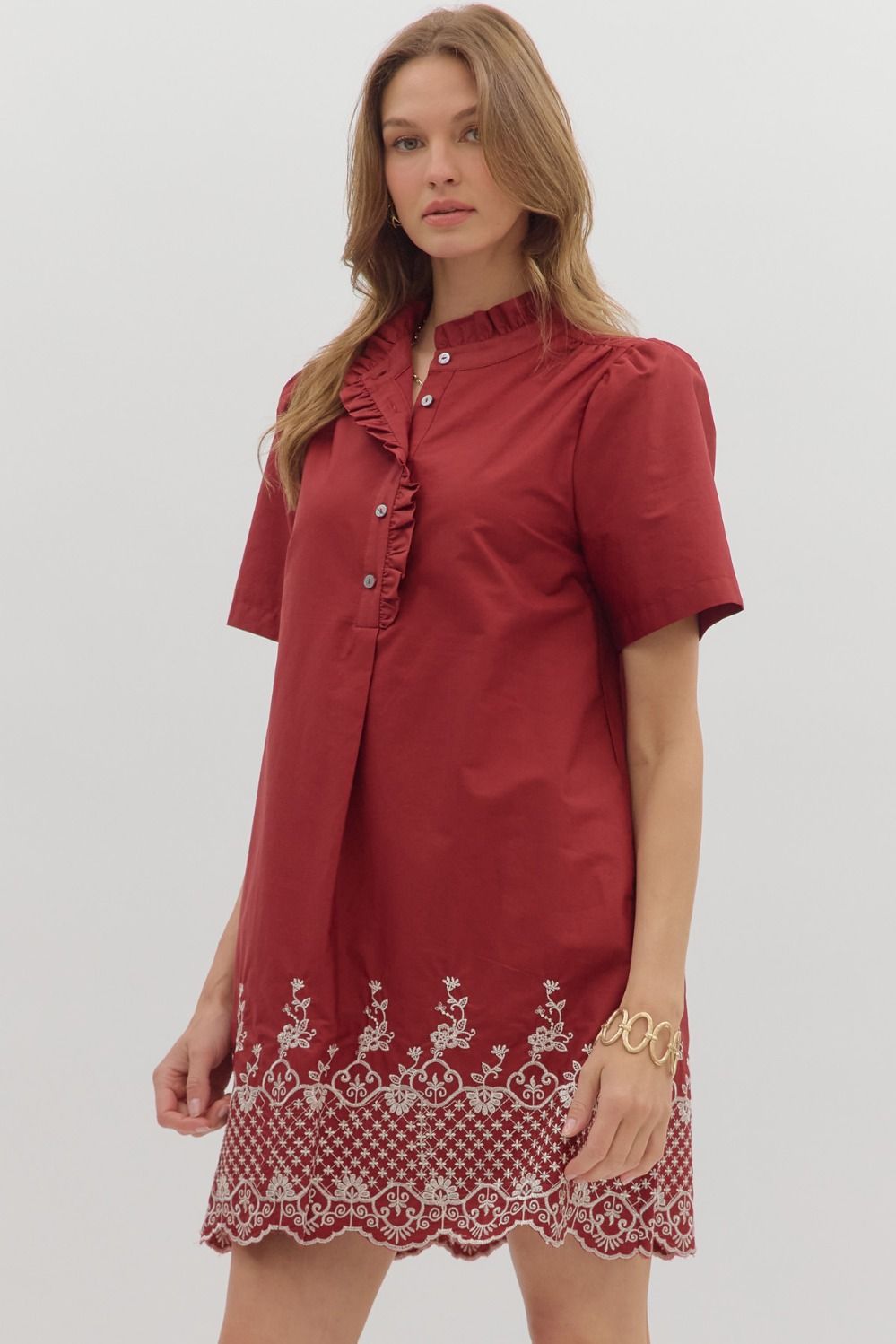 Look My Way Dress Burgundy
