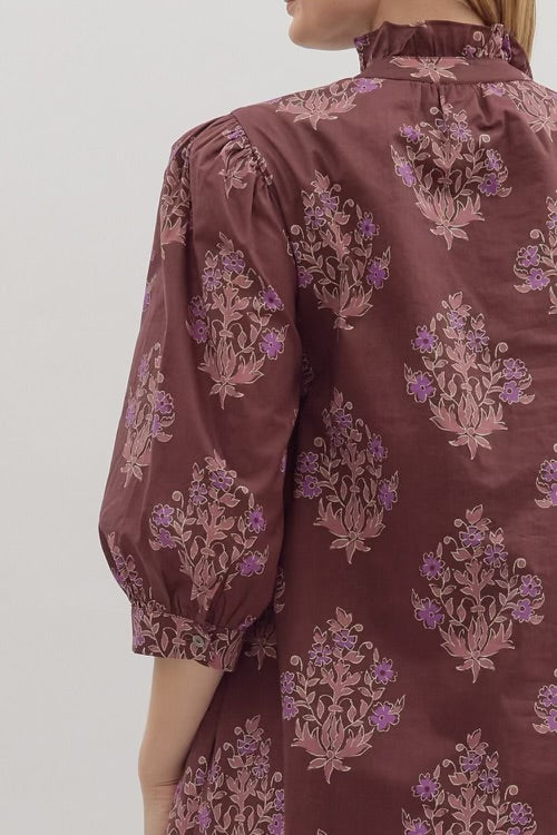 Busy Woman Dress Burgundy