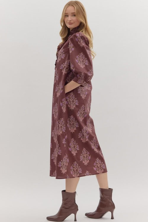 Busy Woman Dress Burgundy