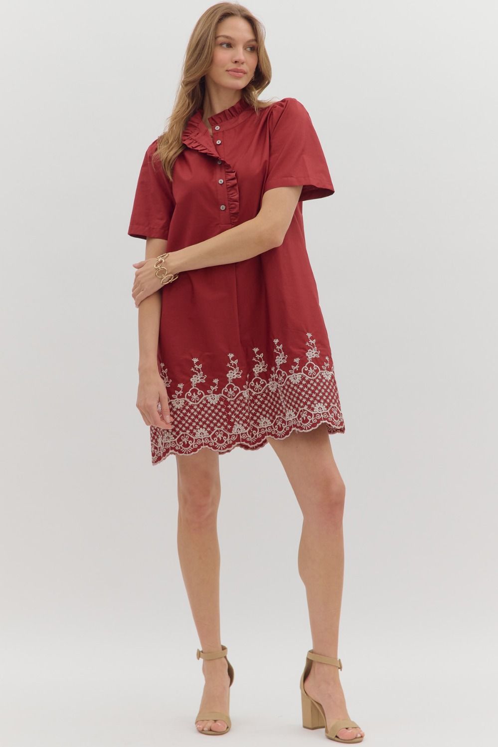 Look My Way Dress Burgundy