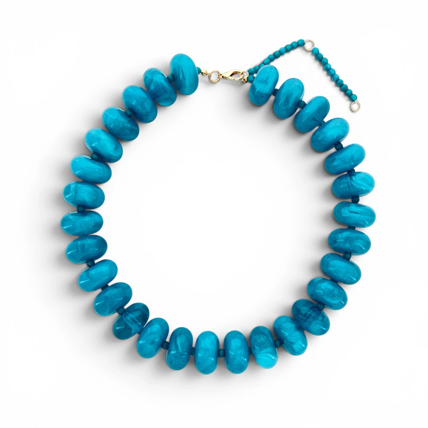 Color Me Happy Bead Necklace Blue Teal