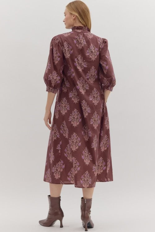 Busy Woman Dress Burgundy