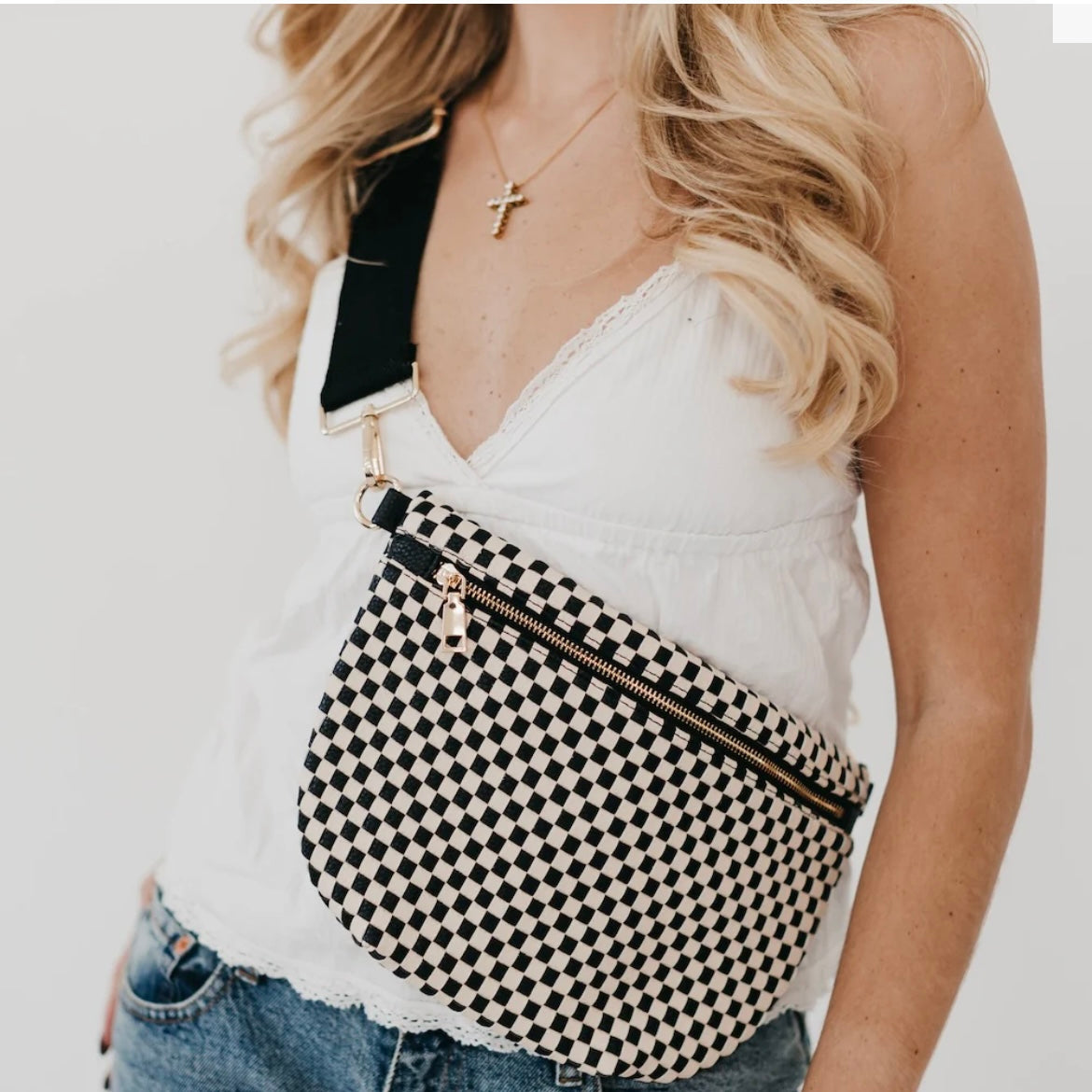Pretty Simple Bum Bag Checkered Black