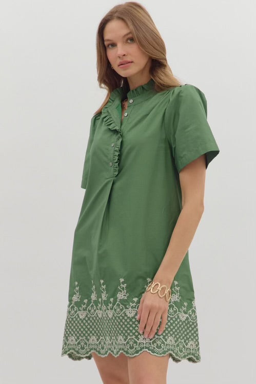 Look My Way Dress Green
