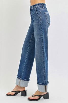 Risen Tummy Control Cuffed Jeans