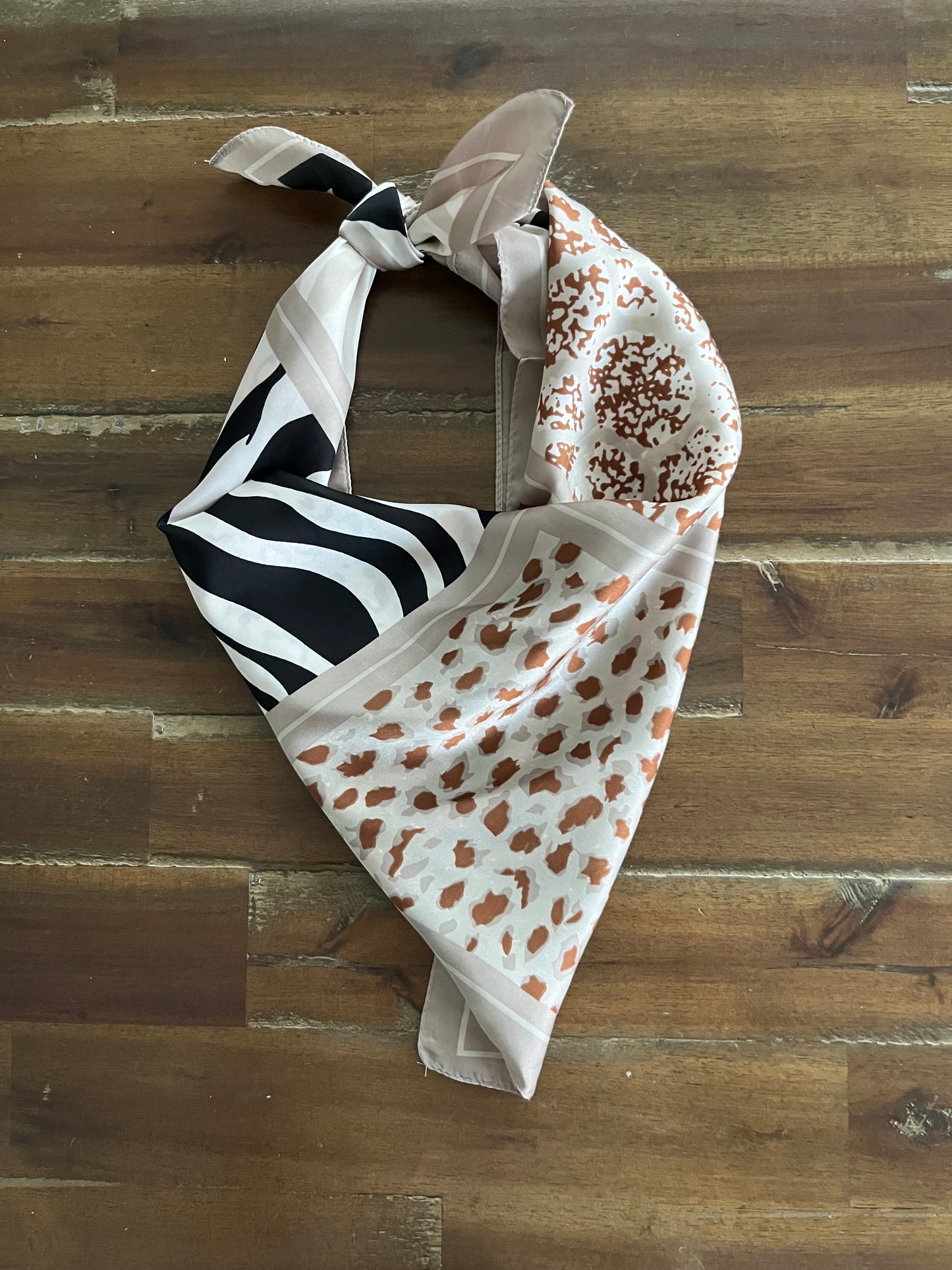 Animal Print Scarf Cream