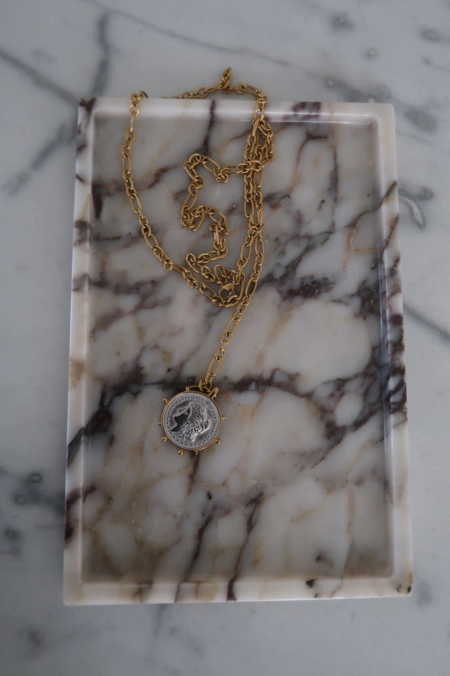 Chansuttpearls Drop Necklace w/ Coin