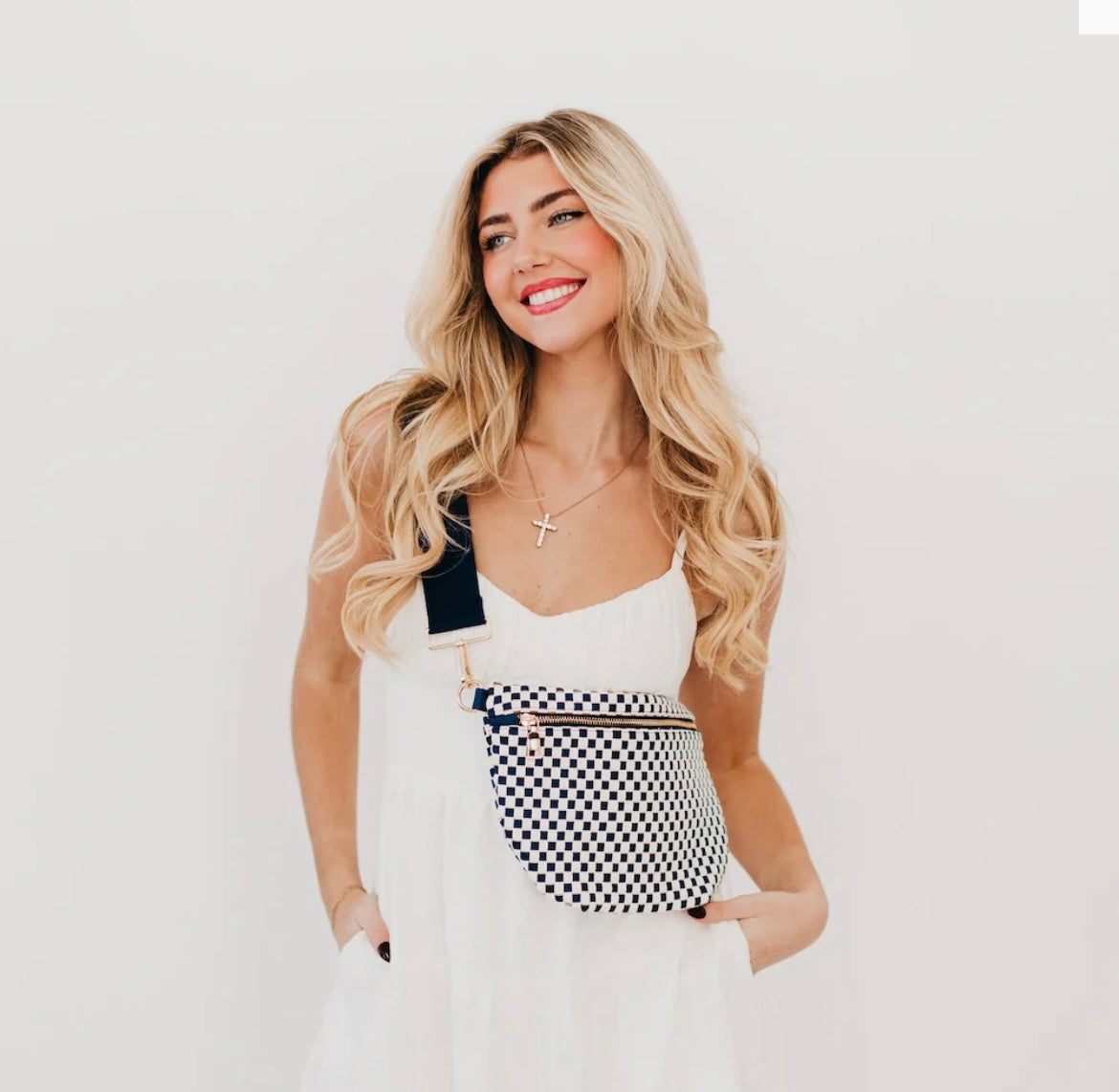 Pretty Simple Bum Bag Checkered Navy