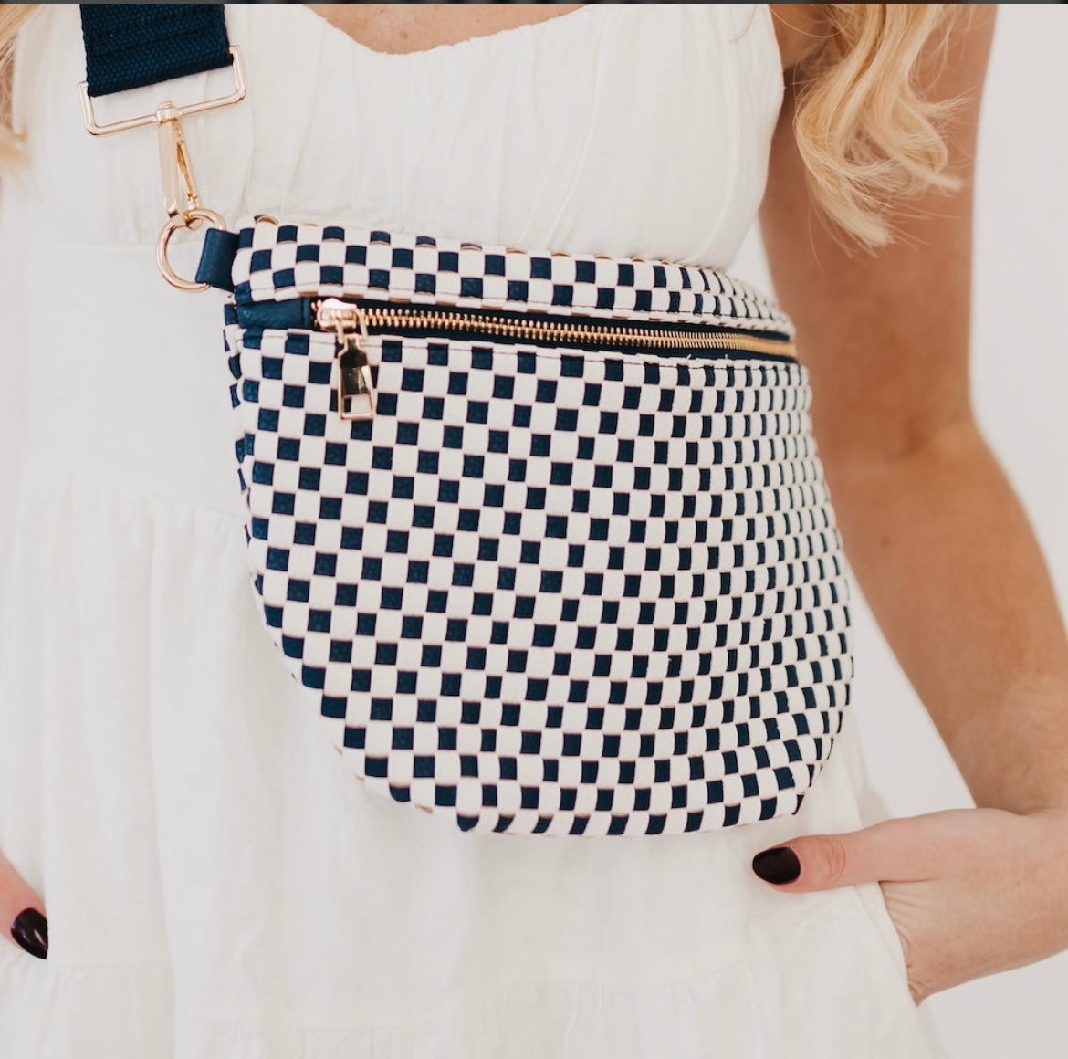 Pretty Simple Bum Bag Checkered Navy
