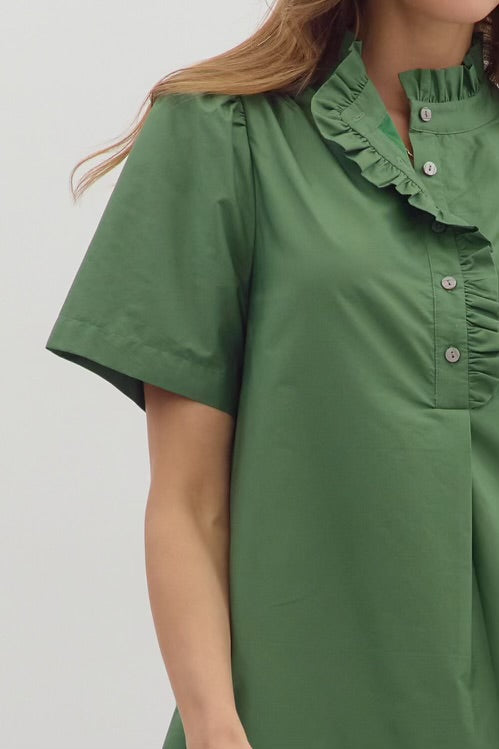 Look My Way Dress Green