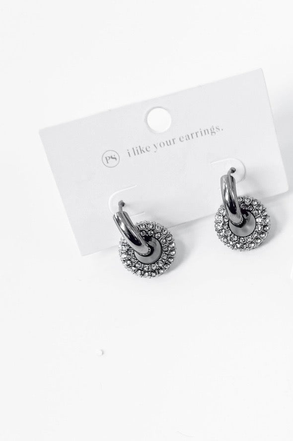 Pretty Simple Ivy Interlock Hoop Silver Earrings