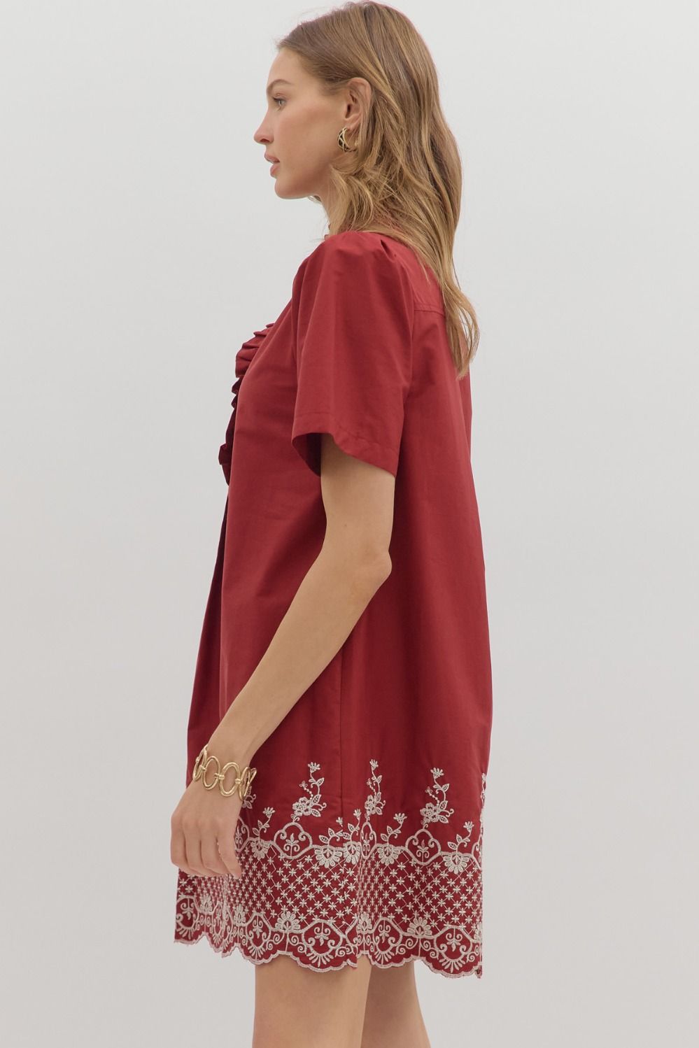 Look My Way Dress Burgundy