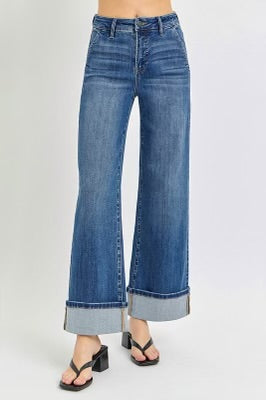 Risen Tummy Control Cuffed Jeans