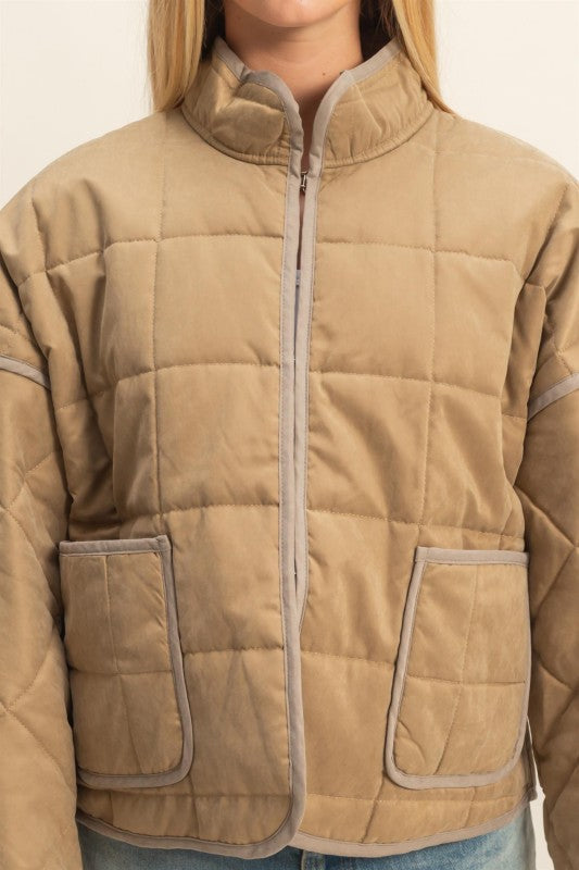Keep It Cozy Quilted Jacket Olive