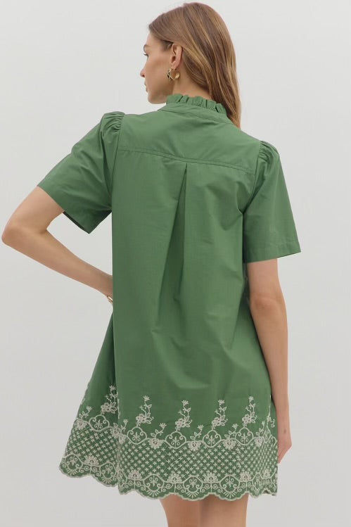 Look My Way Dress Green