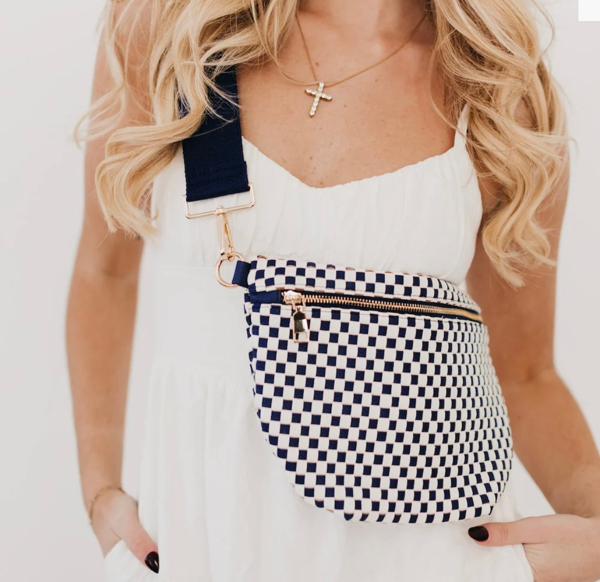 Pretty Simple Bum Bag Checkered Navy