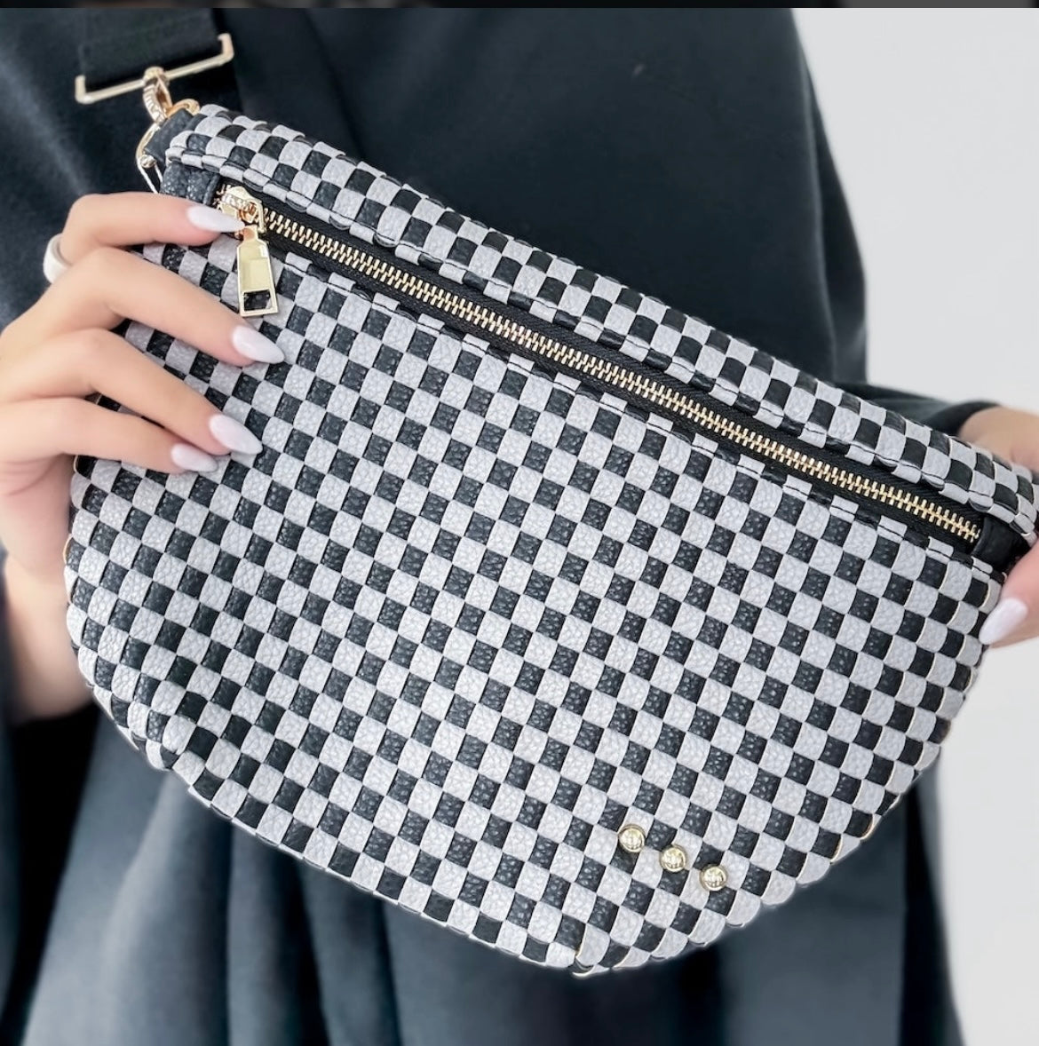 Pretty Simple Bum Bag Black/Gray Checkered