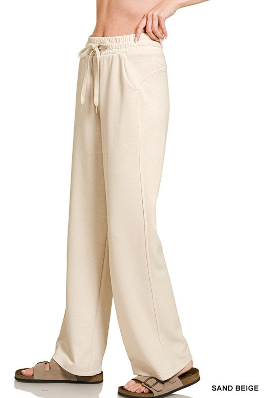 Count Me In Scuba Pants Sand Beige