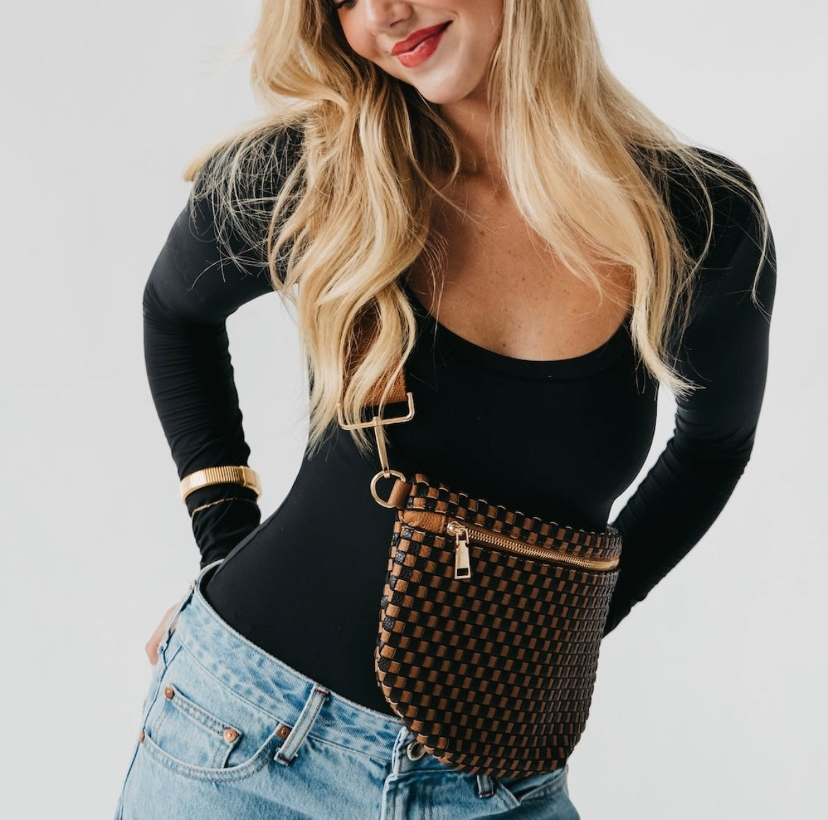 Pretty Simple Bum Bag Coffee Checkered