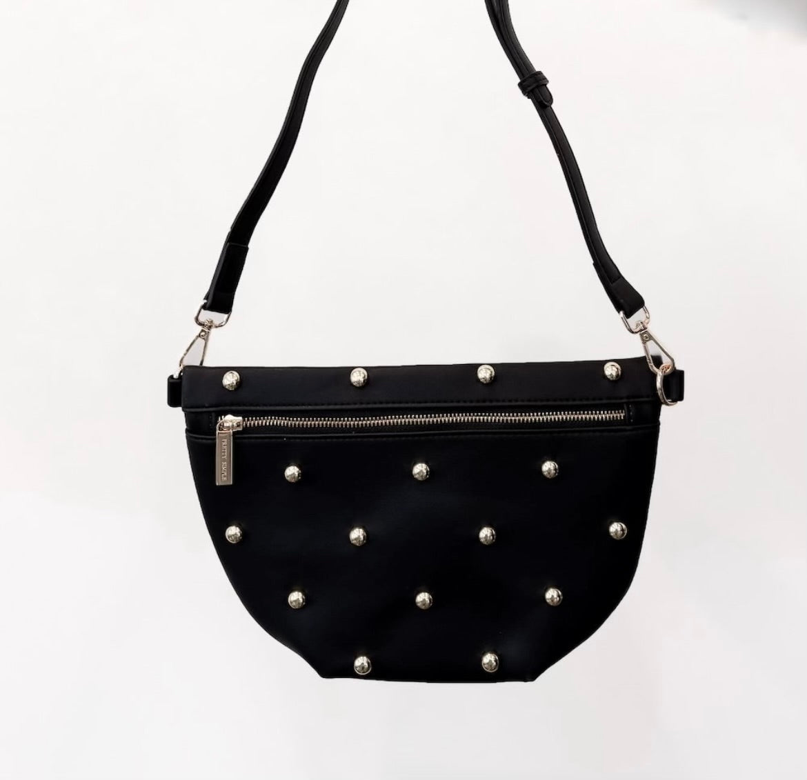 Pretty Simple Gold Studded Bum Bag Black