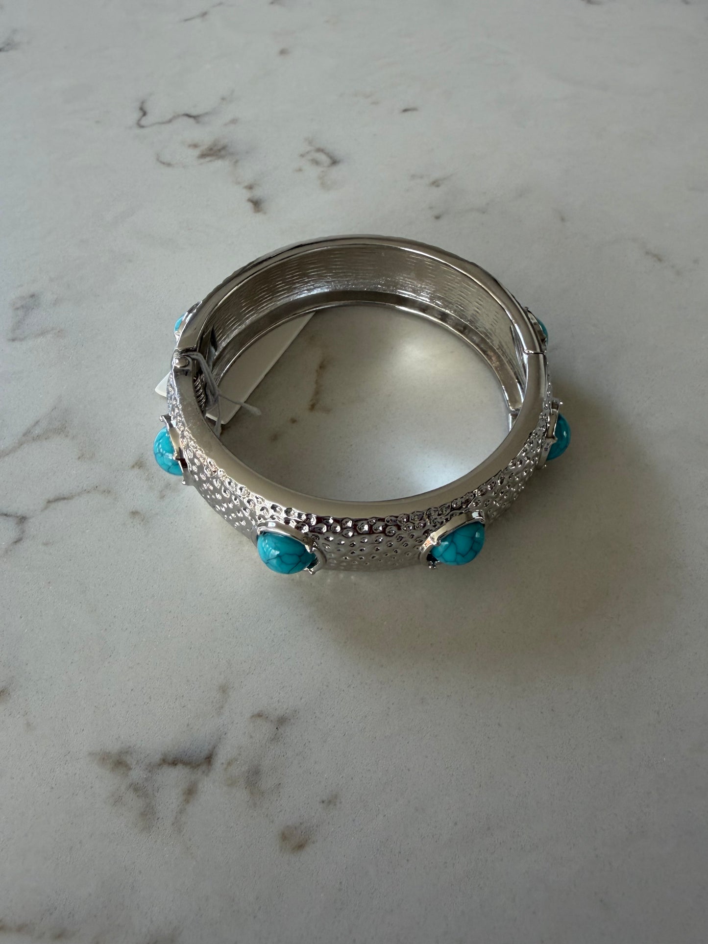 Round We Go Silver Bangle