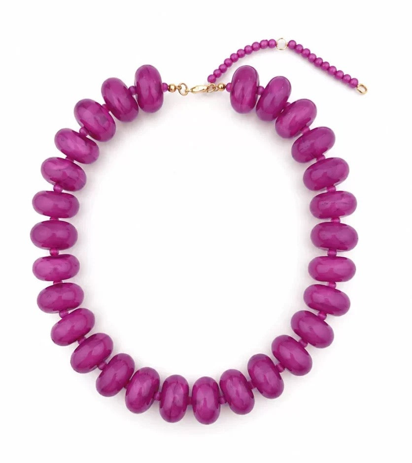 Color Me Happy Bead Necklace Plum