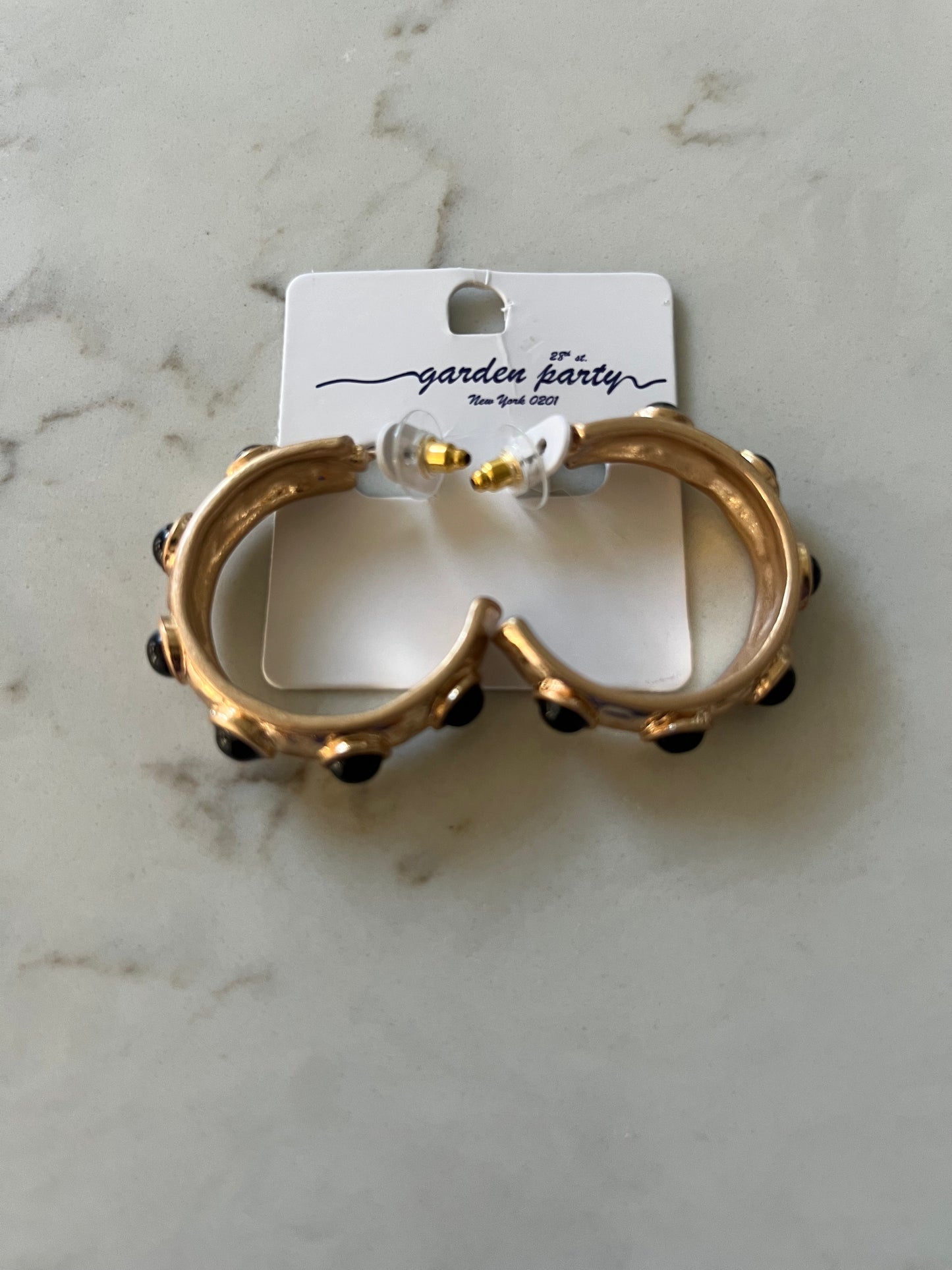 Round And Round Hoop Earrings Black