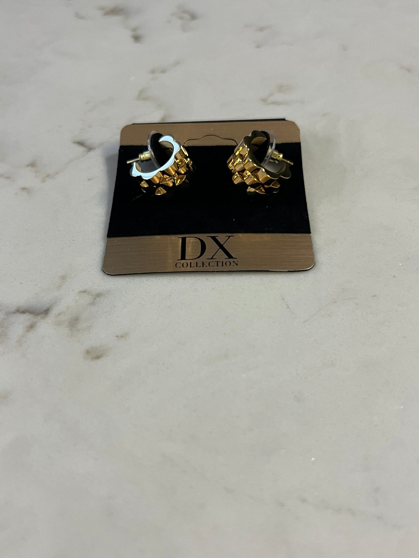 Watch Band Hoop Earrings Gold
