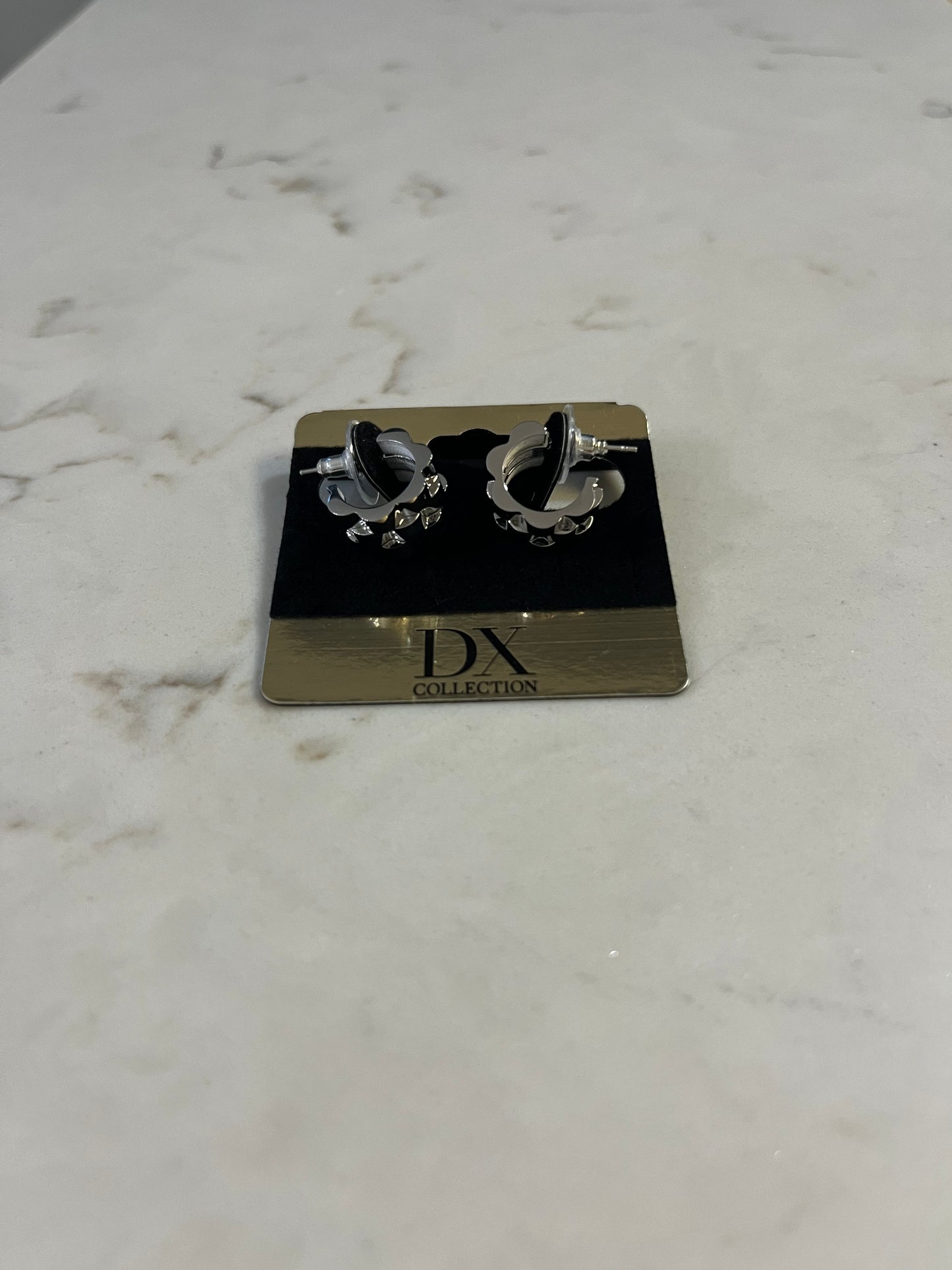 Watch Band Hoop Earrings Silver