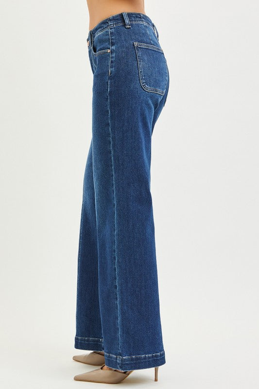 Risen Wide Leg Jeans
