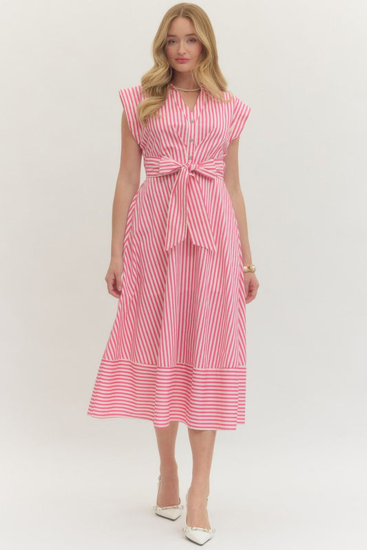Mrs. Trendsetter Dress Pink/White