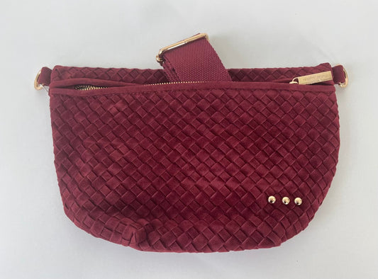 Pretty Simple Suede Bum Bag Burgundy