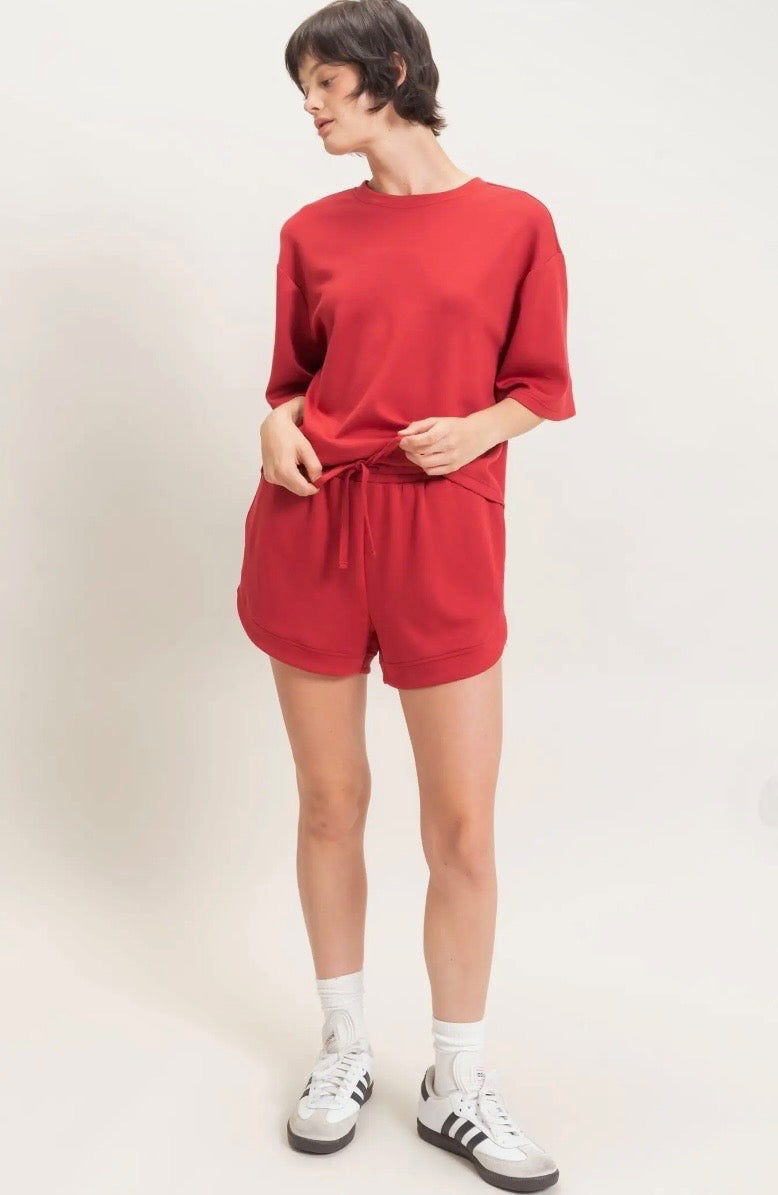 In Style Short Set Dark Red