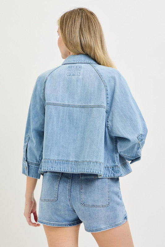 Risen Cape Style Jean Top/Jacket