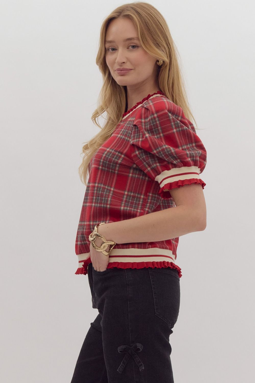 Mad For Plaid Sweater Top