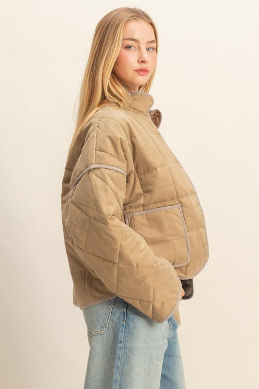 Keep It Cozy Quilted Jacket Olive