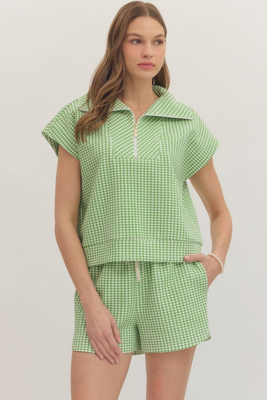 Gingham Goals Set Green