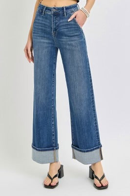 Risen Tummy Control Cuffed Jeans