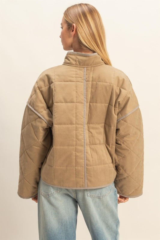 Keep It Cozy Quilted Jacket Olive