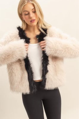 Fur Baby Jacket Cream/Black