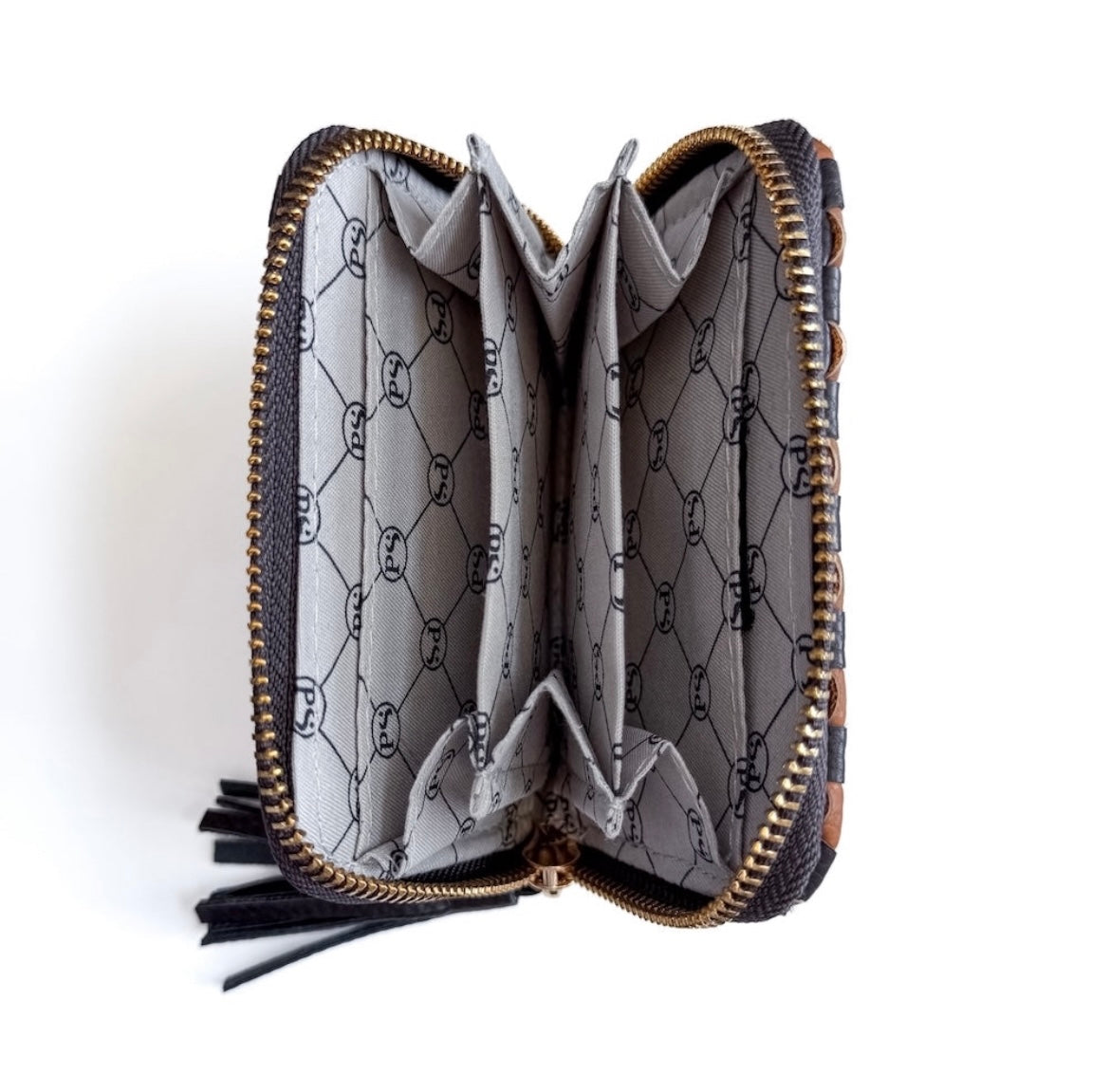 Pretty Simple Woven Wallet Coffee Checkered